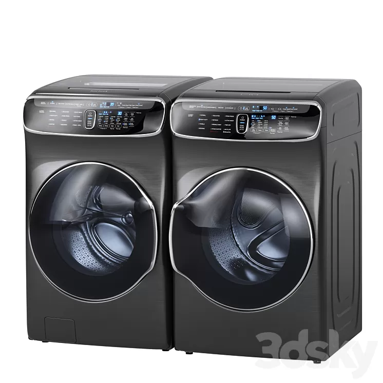 Samsung FlexWash Washer FlexDry Dryer Laundry 3D Model