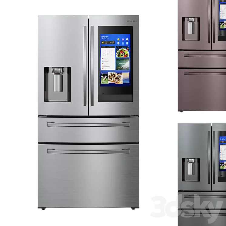 Samsung French Door Refrigerator 3D Model