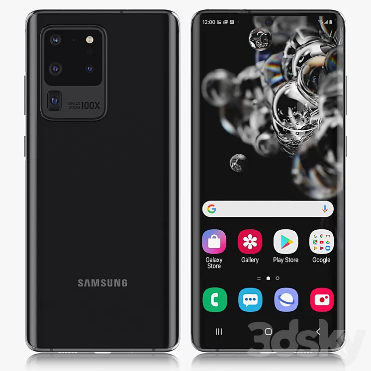 Samsung Galaxy 20 Ultra 5G Cosmic Black 3D Model Samsung Galaxy 20 Ultra 5G Cosmic Black 3D Model