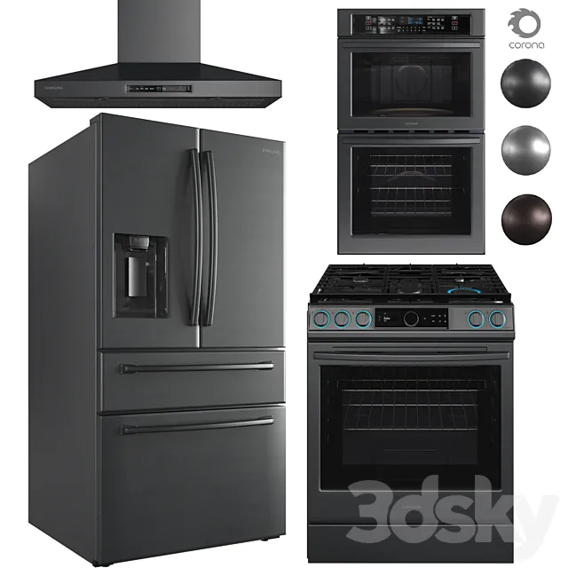 Samsung kitchen appliance Set01 3D Model Samsung kitchen appliance Set01 3D Model