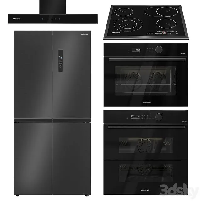 Samsung kitchen appliances set 3D Model
