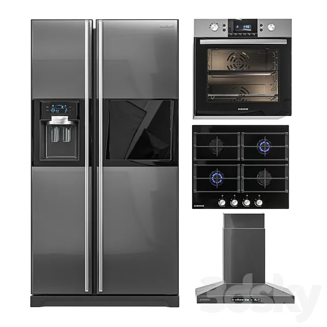 samsung kitchen appliances set 3DModel samsung kitchen appliances set 3DModel