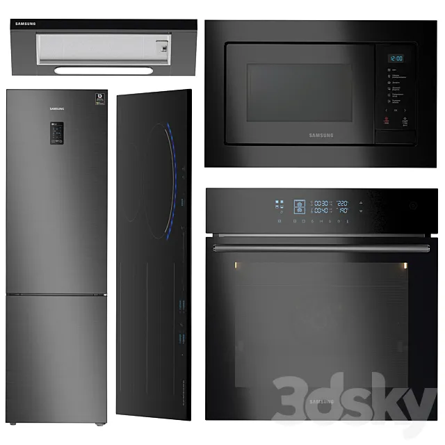 Samsung kitchen appliances set 7 3D Model Samsung kitchen appliances set 7 3D Model