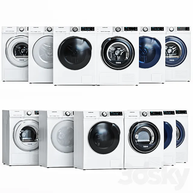 Samsung washer and dryer 3D Model