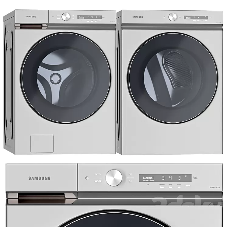 Samsung Washing Machines and Dryer- WF53BB8700ATUS – DVE53BB8700TA3 3D Model