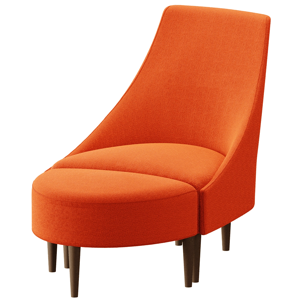 Sancal  – Armchair and footstool Silencio 3D Model