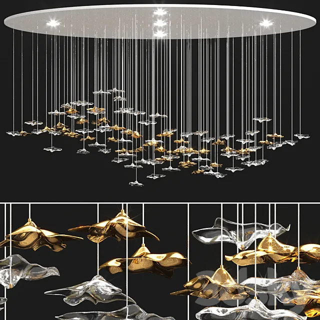 Sand and Sea hanging chandelier 3D Model