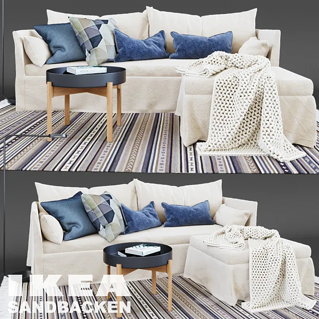 SANDBACKEN 3-seat sofa 3D Model