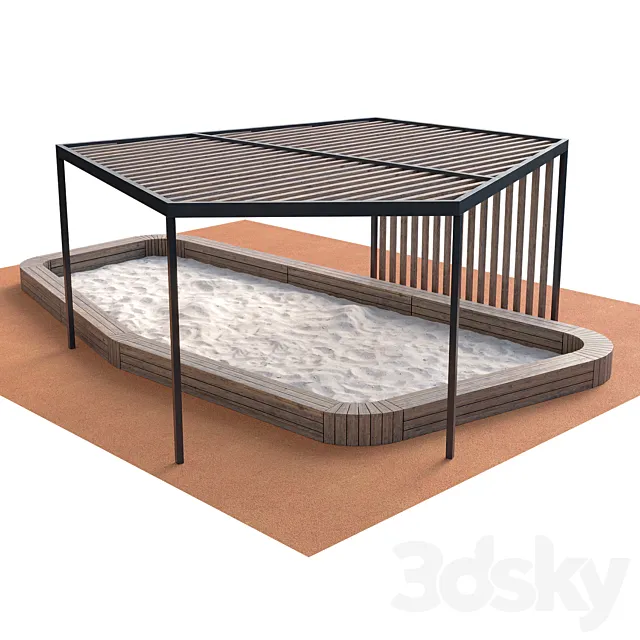 Sandbox with canopy 3D Model Sandbox with canopy 3D Model