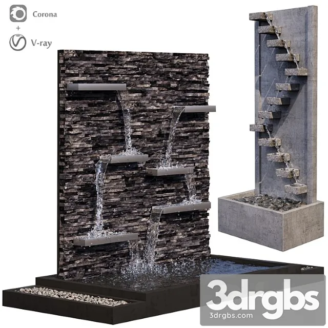 Sandstone Wall Fountains 3D Model Download