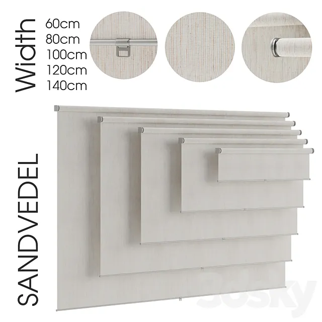SANDVEDEL. Roller blind 3D Model SANDVEDEL. Roller blind 3D Model