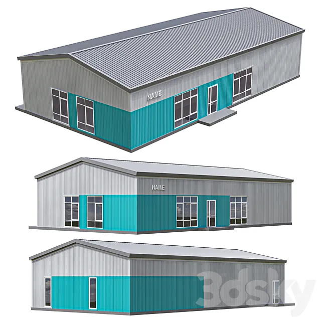 Sandwich panel building 3D Model
