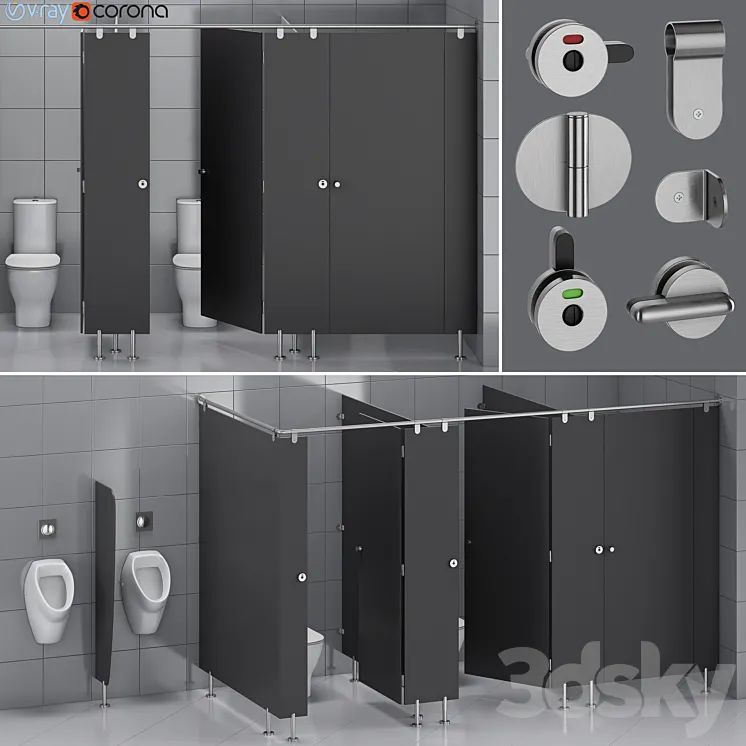 Sanitary partitions for public toilets FunderMax 1 (constructor) 3D Model Free Download Sanitary partitions for public toilets FunderMax 1 (constructor) 3D Model Free Download