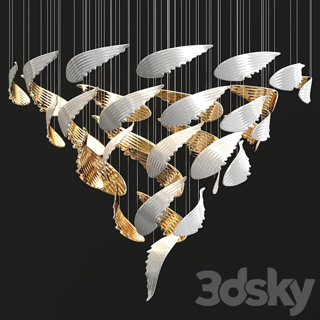 Sans Souci Wings Chadelier 3D Model Sans Souci Wings Chadelier 3D Model