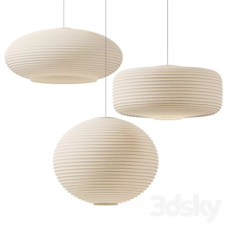 Sansho Paper Pendant Lights 3D Model Free Download