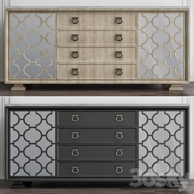 Santa Barbara Stone Top Dining Console 3D Model