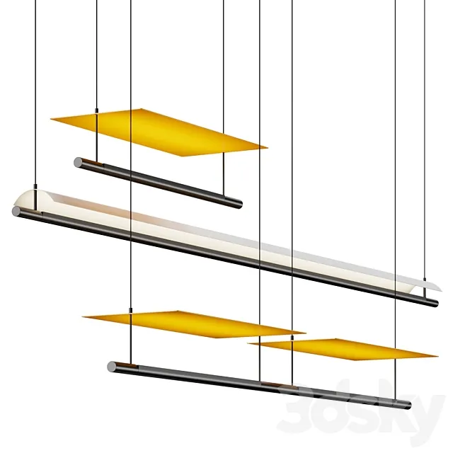 Santa & Cole Lamina Pendant Lamps 3D Model Santa & Cole Lamina Pendant Lamps 3D Model