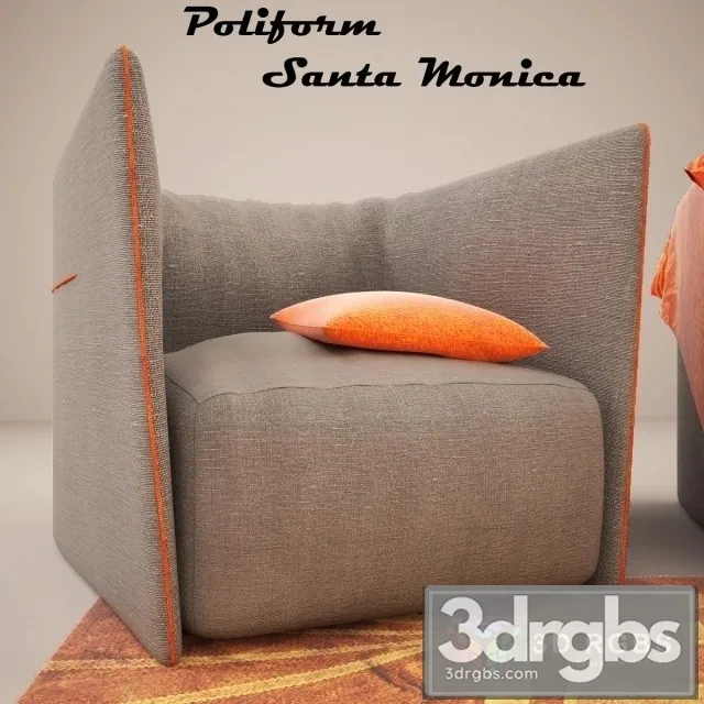 Santa Monica Armchair (2) 3D Model Download