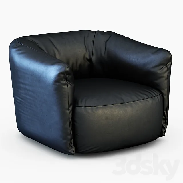 Santa Monica Leather Swivel Armchair Poliform 3DModel Santa Monica Leather Swivel Armchair Poliform 3DModel