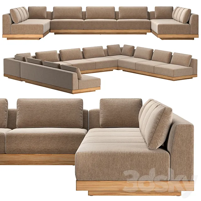 SANTOS TEAK MODULAR U-SOFA SECTIONAL 3D Model SANTOS TEAK MODULAR U-SOFA SECTIONAL 3D Model