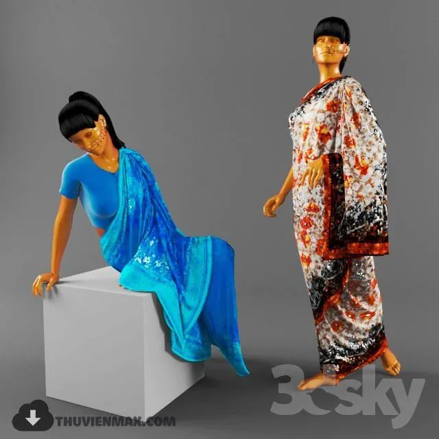 Sari for ethnic shops 3D Model