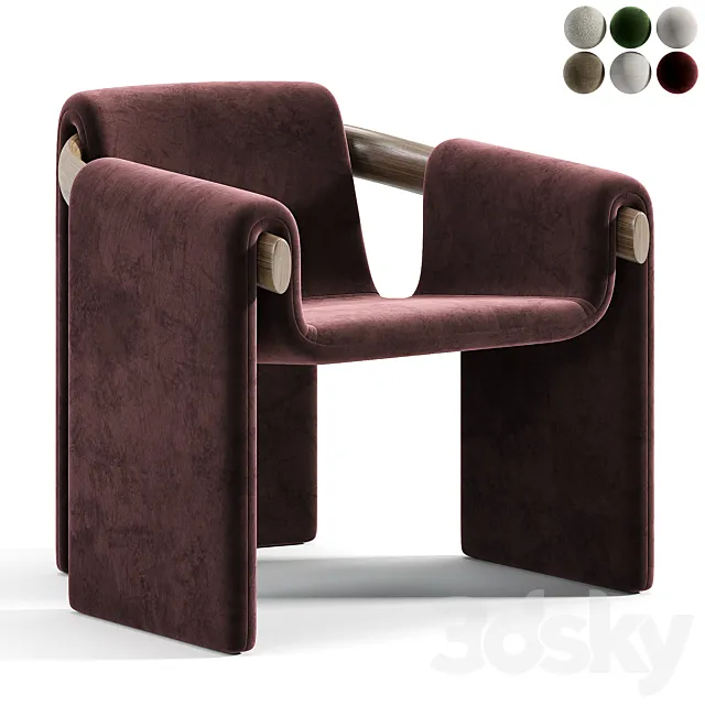 Sari Lounge Armchair By Paolocastelli 3D Model Sari Lounge Armchair By Paolocastelli 3D Model