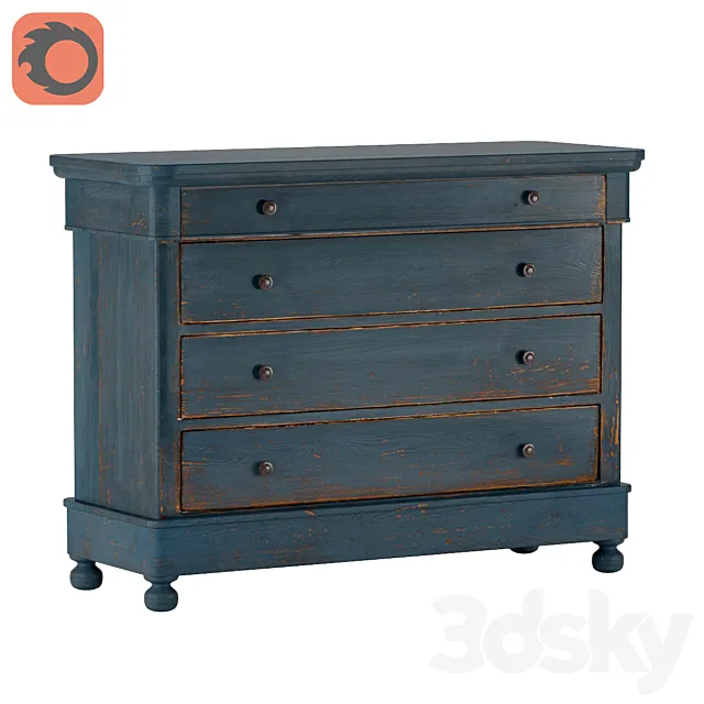 Sarreid blue waves cabinet 3D Model Sarreid blue waves cabinet 3D Model