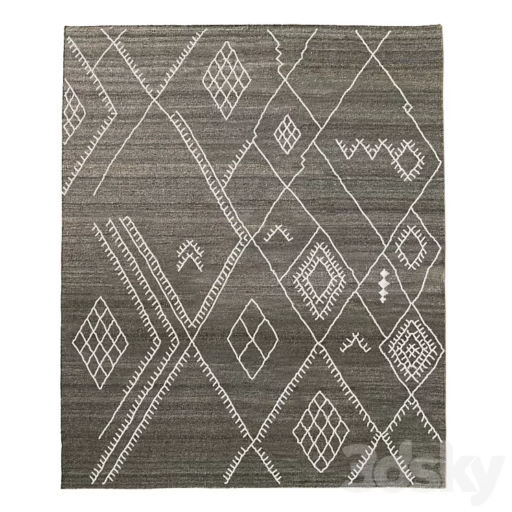 SARTO EMBROIDERED FLATWEAVE RUG 3D Model SARTO EMBROIDERED FLATWEAVE RUG 3D Model