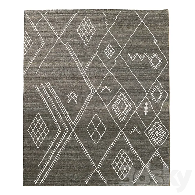 SARTO EMBROIDERED FLATWEAVE RUG 3D Model SARTO EMBROIDERED FLATWEAVE RUG 3D Model
