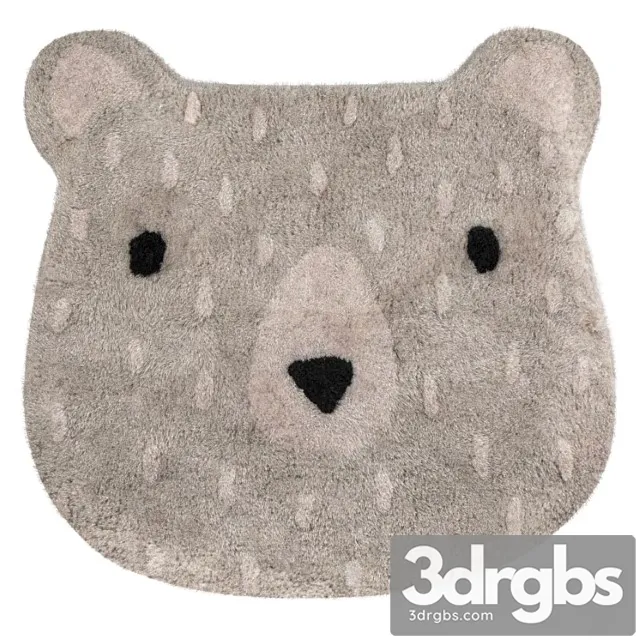 Sass & belle gray bear camp rug 3D Model Download