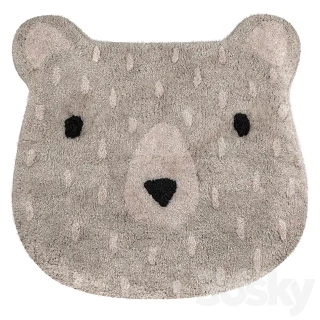 Sass & Belle Gray Bear Camp Rug 3DModel Sass & Belle Gray Bear Camp Rug 3DModel