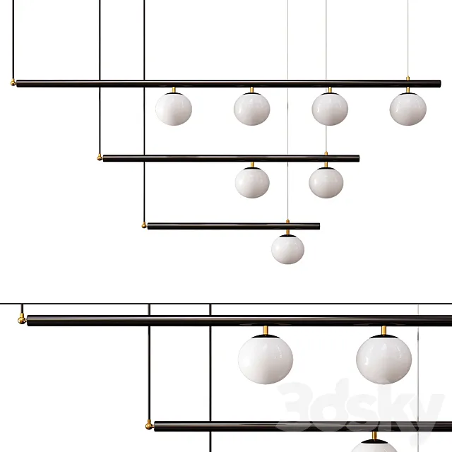Satellite Pendant Light – Black 3DModel