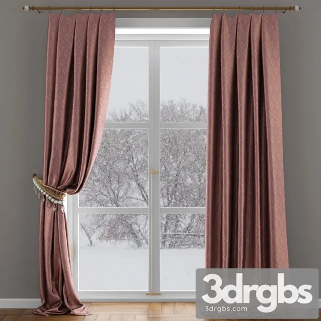 Satin Curtains of Beads With Pickup 3D Model Download