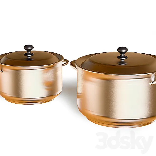 Sauce Pans 3D Model Sauce Pans 3D Model