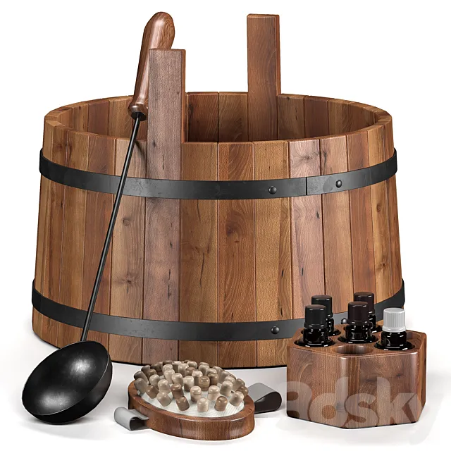 Sauna bath decor set 3D Model Sauna bath decor set 3D Model