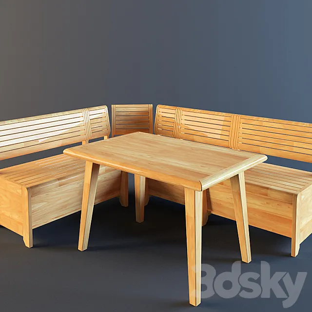 Sauna corner sauna benches 3D Model Sauna corner sauna benches 3D Model
