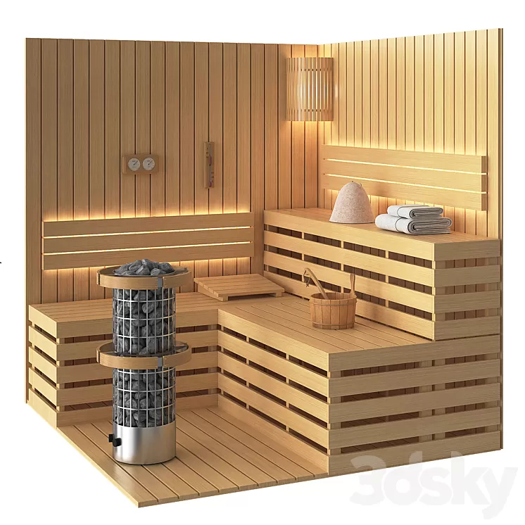 Sauna set 3D Model