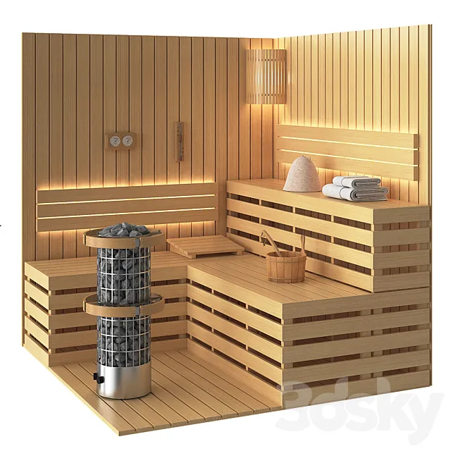 Sauna set 3DModel Sauna set 3DModel