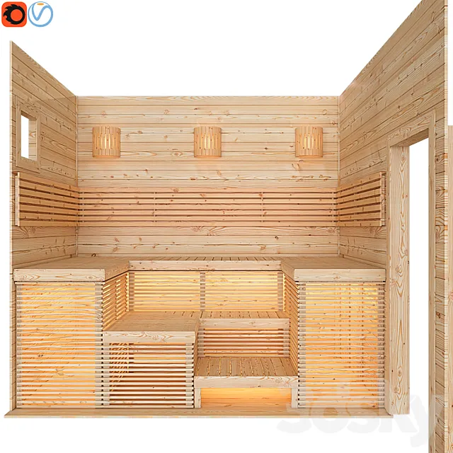Sauna. The bathhouse. Steam room 3D Model Sauna. The bathhouse. Steam room 3D Model