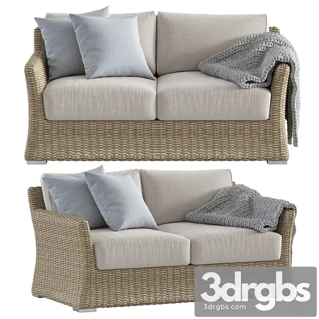 savannah outdoor wicker two seater sofa 3D Model Download