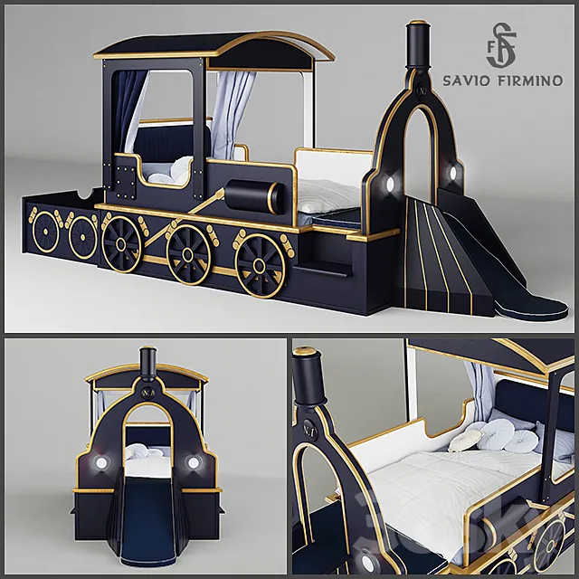 Savio Firmino Kid’s Bed “Train” 3DModel Savio Firmino Kid’s Bed “Train” 3DModel