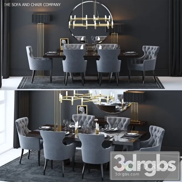 SC Dining Set 8 3D Model Download