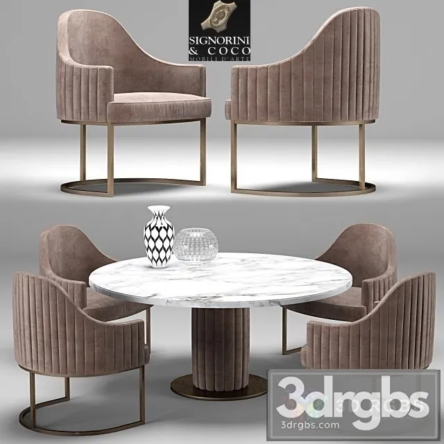 SC Isabel Byron Table and Chair 3D Model Download