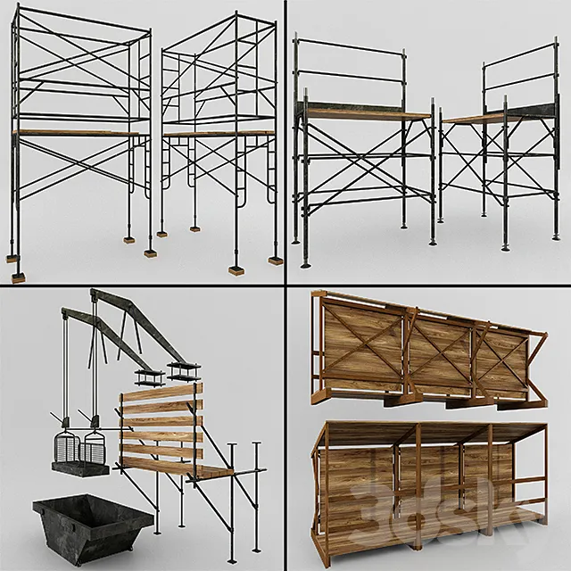 Scaffolding and structures 3D Model Scaffolding and structures 3D Model