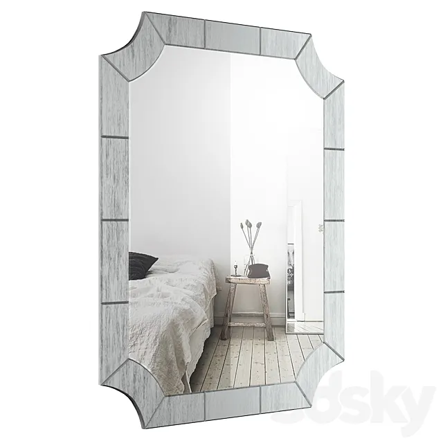Scalloped Corner Wall Mirror 3DModel Scalloped Corner Wall Mirror 3DModel