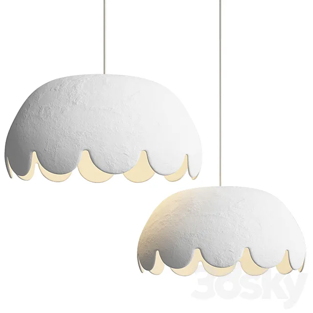 Scalloped Pendant Light 3D Model Scalloped Pendant Light 3D Model