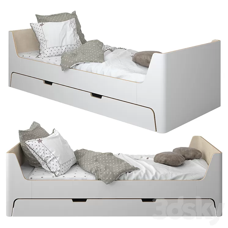 Scandi bed by Laredoute_01 3D Model Scandi bed by Laredoute_01 3D Model