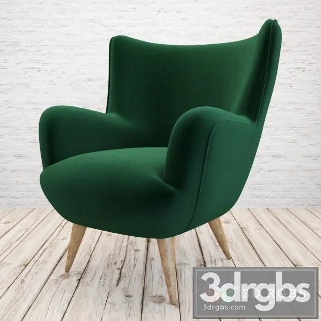 Scandinavia Fabric Armchair 3D Model Download
