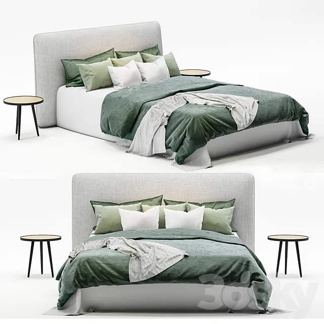 Scandinavian Bed 01 3DModel Scandinavian Bed 01 3DModel