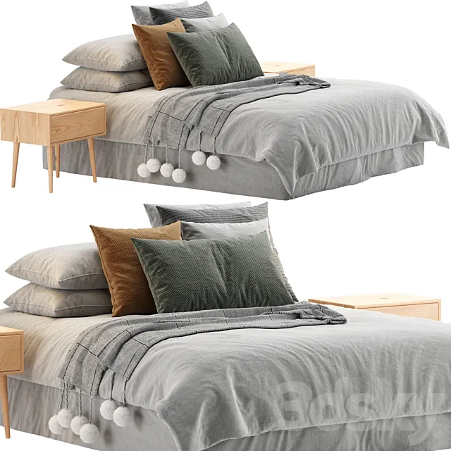 Scandinavian bed 3D Model